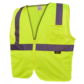 Standard Class 2 Mesh Zipper Safety Vest - Lime