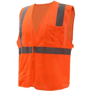 Standard Class 2 Mesh Hook & Loop Safety Vest - Orange