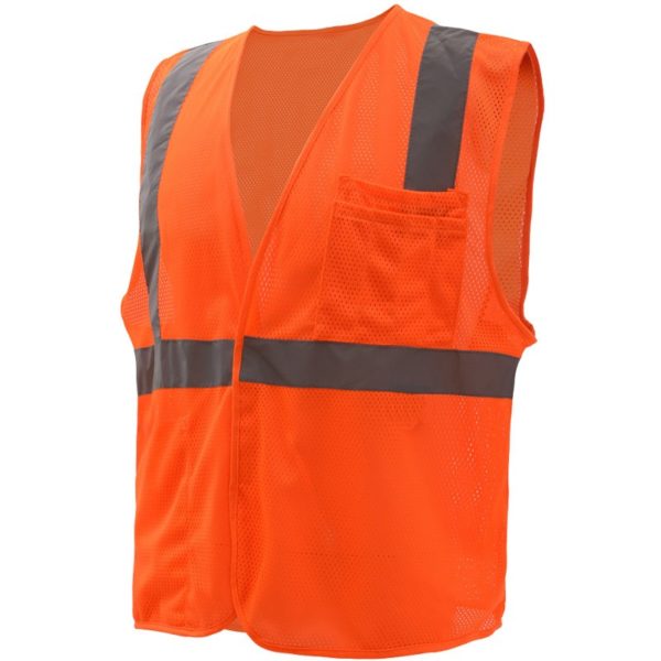 Standard Class 2 Mesh Hook & Loop Safety Vest - Orange