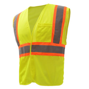 Standard Class 2 Two Tone Mesh Hook & Loop Safety Vest - Lime