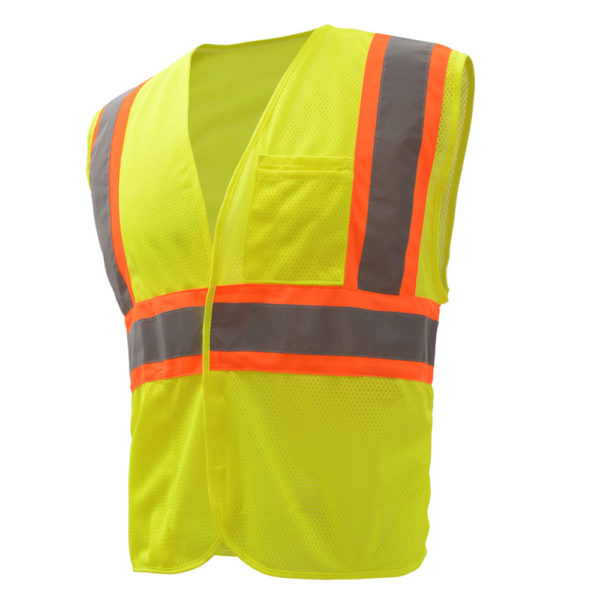 Standard Class 2 Two Tone Mesh Hook & Loop Safety Vest - Lime