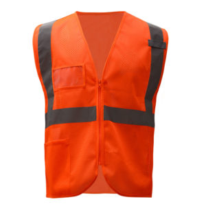 Standard Class 2 Mesh Zipper Safety Vest - Orange