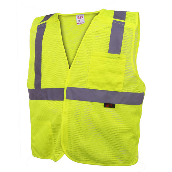 Standard Class 2 Five Point Breakaway Vest - Lime