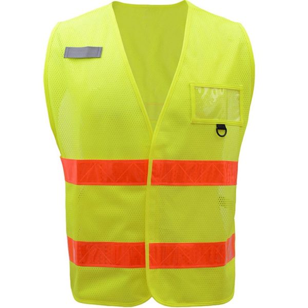 Non-ANSI Multi-Usage Utility Vest - Lime with Orange Prismatic Tape 1 Non-ANSI Multi-Usage Utility Vest - Lime with Orange Prismatic Tape