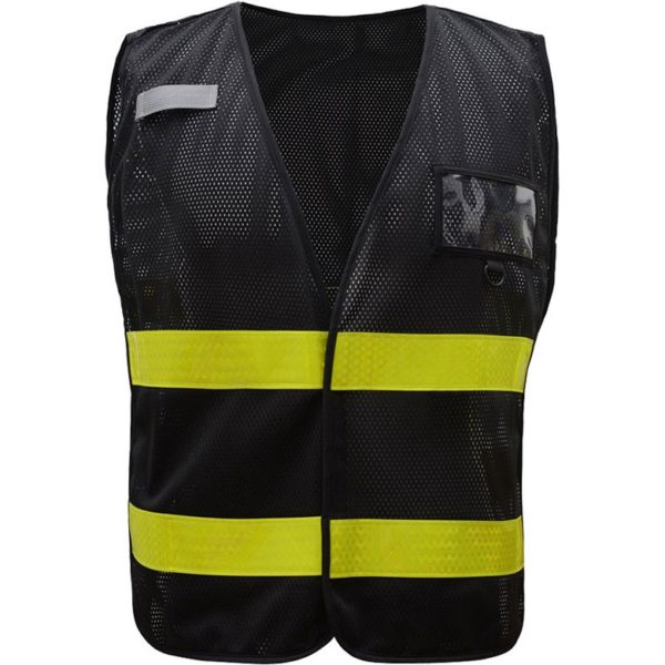 Non-ANSI Multi-Usage Utility Vest - BlackVest w/Lime Prismatic Tape