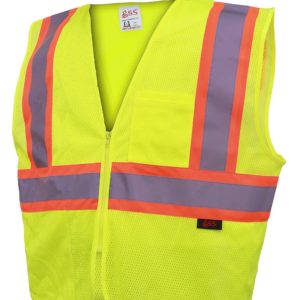 Class 2 FR Treated Two Tone Hook & Loop Vest - Lime 1 Class 2 FR Treated Two Tone Hook & Loop Vest - Lime