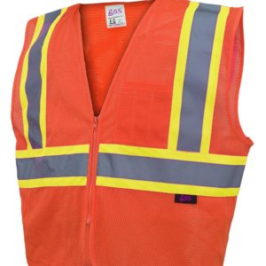 Class 2 FR Treated Two Tone Hook & Loop Vest - Orange 1 Class 2 FR Treated Two Tone Hook & Loop Vest - Orange