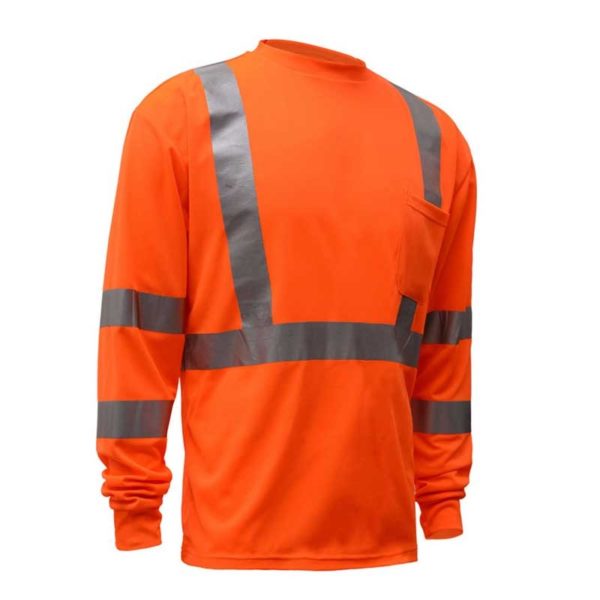 Class 3 Standard Moisture Wicking T-Shirt with Chest Pocket - Orange
