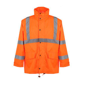Class 3 Rain Jacket with 2 Patch Pockets - Orange
