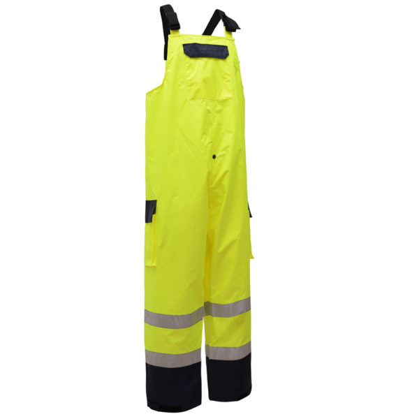 Class E Premium Waterproof Bib with 2 Side Pockets and 1 Cargo Pocket - Lime