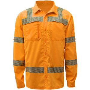 Class 3 New Designed Lightweight Shirt Rip Stop Bottom Down Shirt w/SPF 50+ Orange