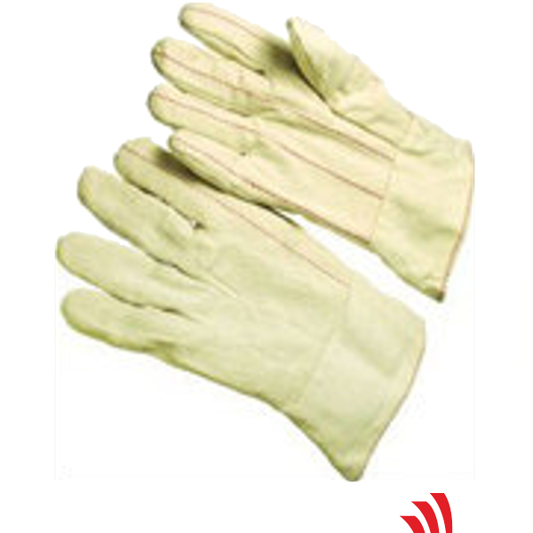 Double palm, nap in, corduroy, bleached white, knit wrist