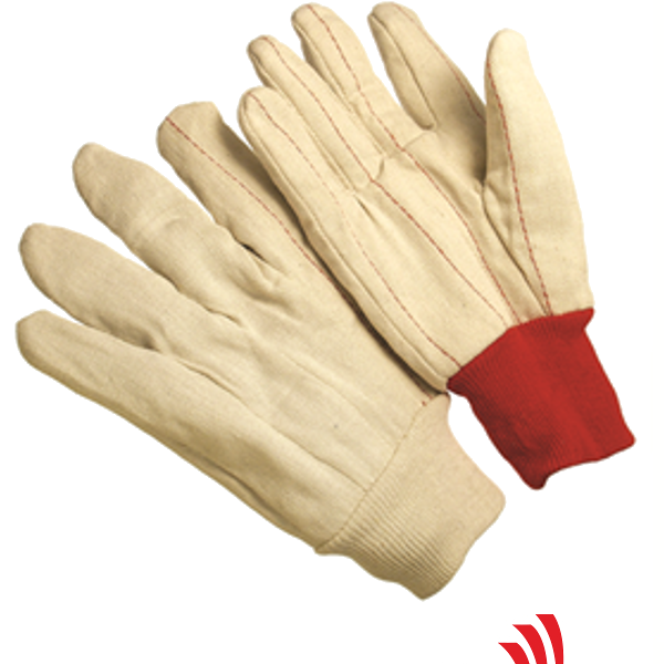 Double palm, nap-in, red knit wrist