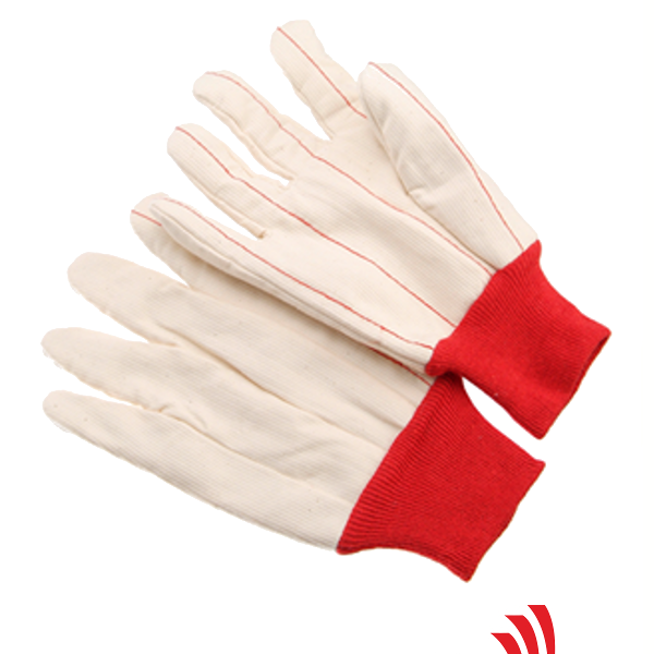 20 oz. double palm, corduroy, red knit wrist