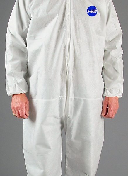 Coverall with elastic wrists and ankles.